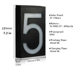 Lampe plaque de porte murale solaire 0,36W avec 6 LED, numéro de maison, éclairage de porche avec panneau solaire(1)