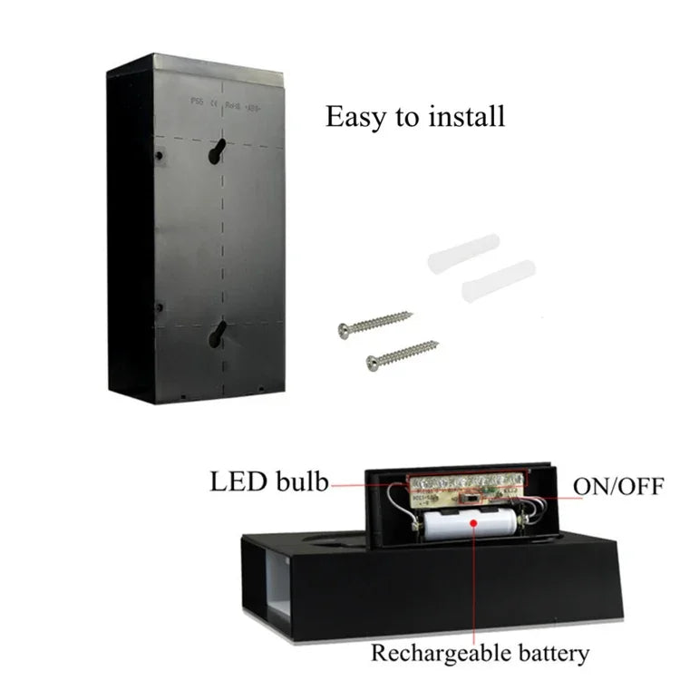 Lampe plaque de porte murale solaire 0,36W avec 6 LED, numéro de maison, éclairage de porche avec panneau solaire(1)