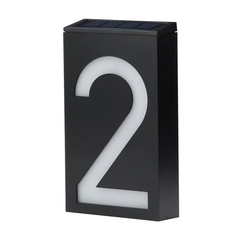 Lampe plaque de porte murale solaire 0,36W avec 6 LED, numéro de maison, éclairage de porche avec panneau solaire(1)