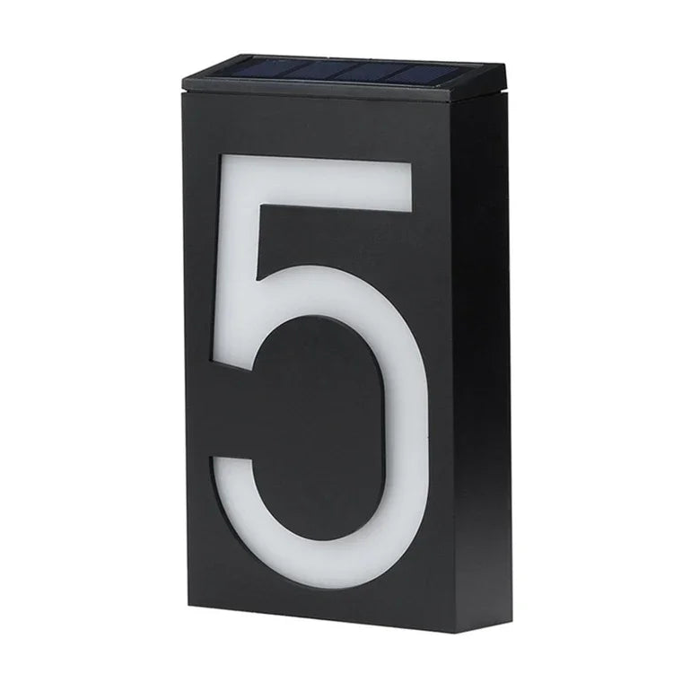 Lampe plaque de porte murale solaire 0,36W avec 6 LED, numéro de maison, éclairage de porche avec panneau solaire(1)