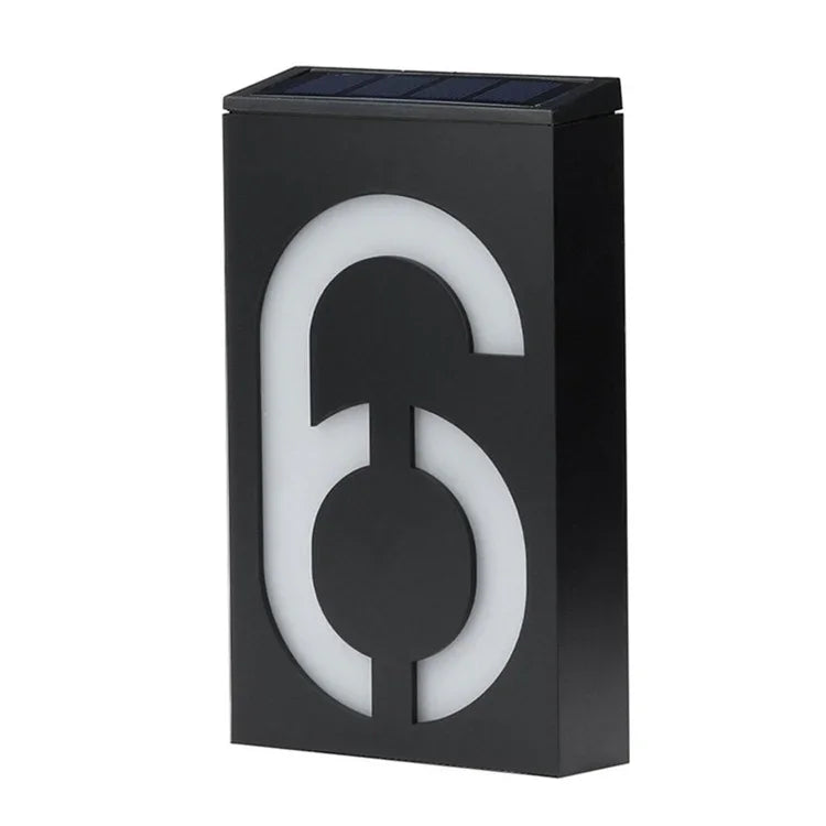 Lampe plaque de porte murale solaire 0,36W avec 6 LED, numéro de maison, éclairage de porche avec panneau solaire(1)