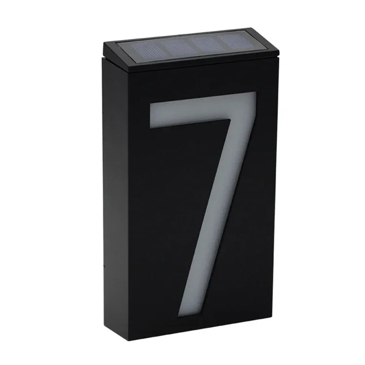 Lampe plaque de porte murale solaire 0,36W avec 6 LED, numéro de maison, éclairage de porche avec panneau solaire(1)