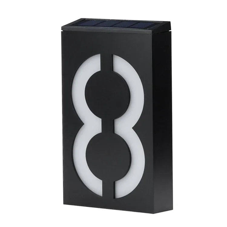 Lampe plaque de porte murale solaire 0,36W avec 6 LED, numéro de maison, éclairage de porche avec panneau solaire(1)