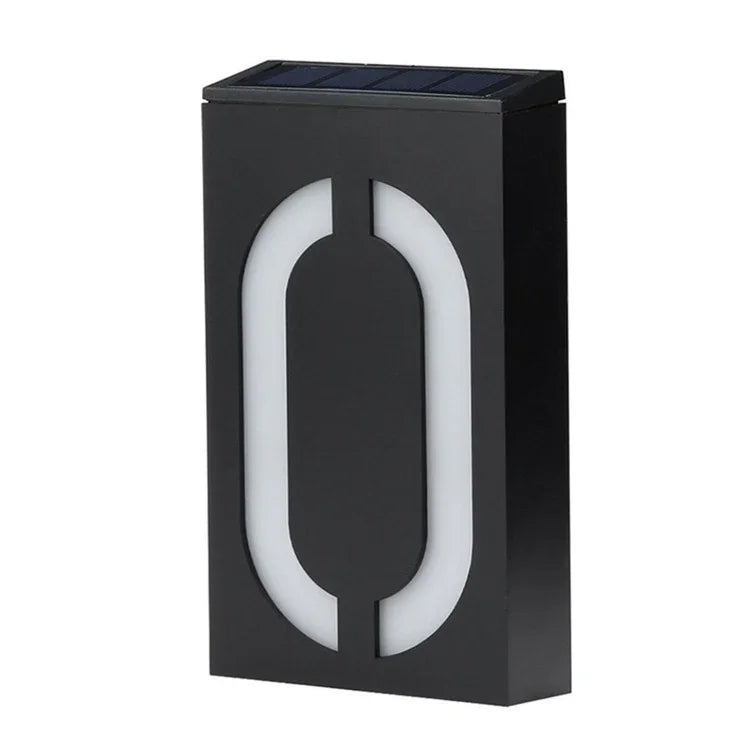 Lampe plaque de porte murale solaire 0,36W avec 6 LED, numéro de maison, éclairage de porche avec panneau solaire(1)