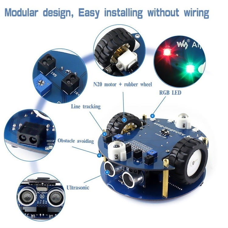 Kit de construction robot Waveshare AlphaBot2 pour Arduino (sans contrôleur Arduino), pour Arduino (sans contrôleur Arduino)