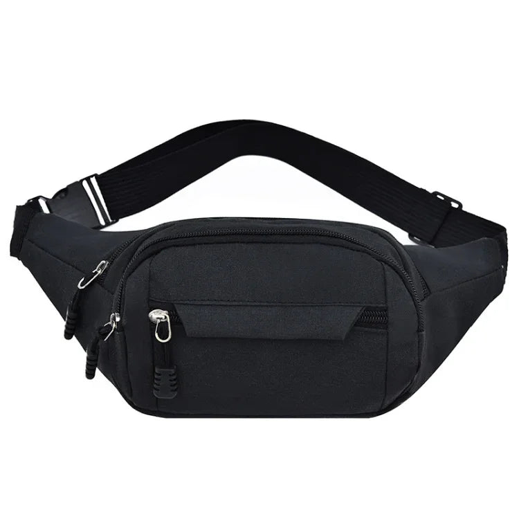 Sac de poitrine multifonctionnel imperméable de couleur unie avec poches, sac de sport à la taille
