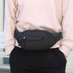 Sac de poitrine multifonctionnel imperméable de couleur unie avec poches, sac de sport à la taille