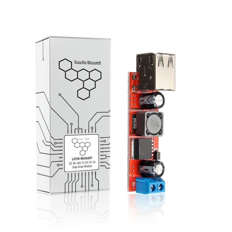 Module d'alimentation abaisseur DC-DC LDTR-WG0257 double USB 9V/12V/24V/36V vers 5V 3A, 9V-36V vers 5V 3A