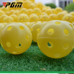 10 balles d'exercice creuses pour golf intérieur PGM, 10 balles creuses blanches, 10 balles creuses jaunes