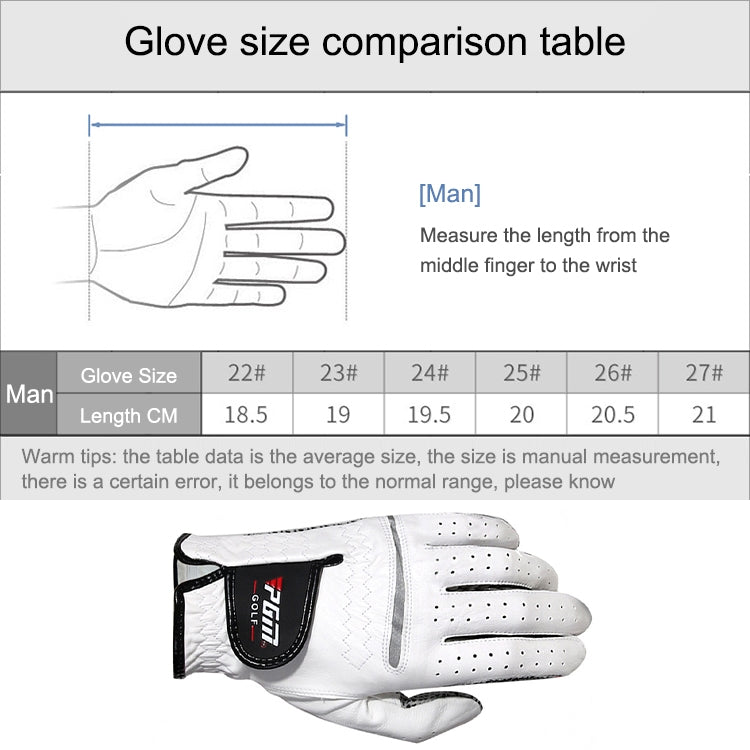 Gants simples antidérapants PGM Golf en peau de mouton pour hommes (Taille : 27-main droite), main gauche, main droite