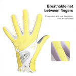 Gants de golf PGM antidérapants en cuir PU pour femmes (couleur: Jaune Taille:21), 18, 19, 21, 17, 20
