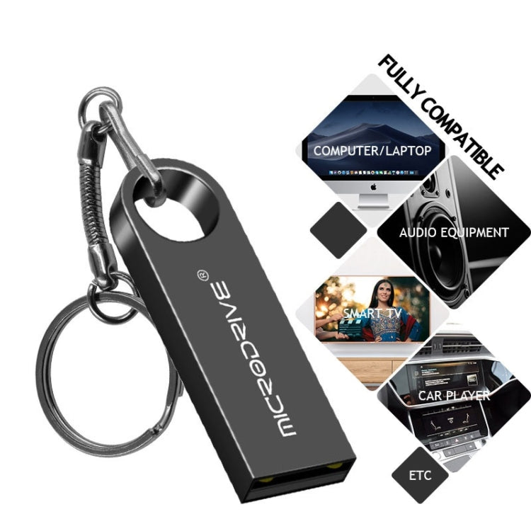 Clé USB MicroDrive 16GB 2.0 métal étanche haute vitesse (gris), 16GB