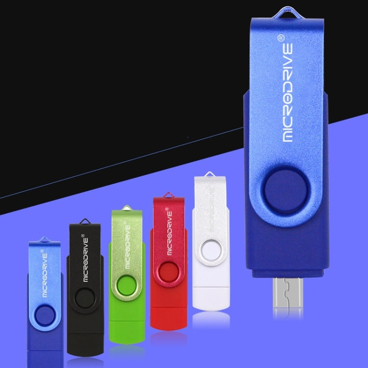 MicroDrive 32GB USB 2.0 Ordinateur mobile double usage Clé USB rotative OTG en métal, 32GB