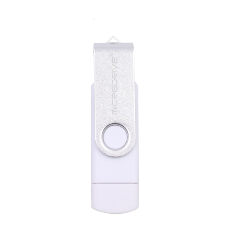 MicroDrive 32GB USB 2.0 Ordinateur mobile double usage Clé USB rotative OTG en métal, 32GB