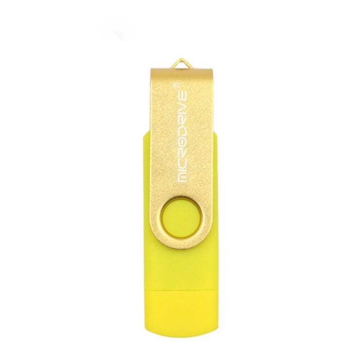 MicroDrive 32GB USB 2.0 Ordinateur mobile double usage Clé USB rotative OTG en métal, 32GB