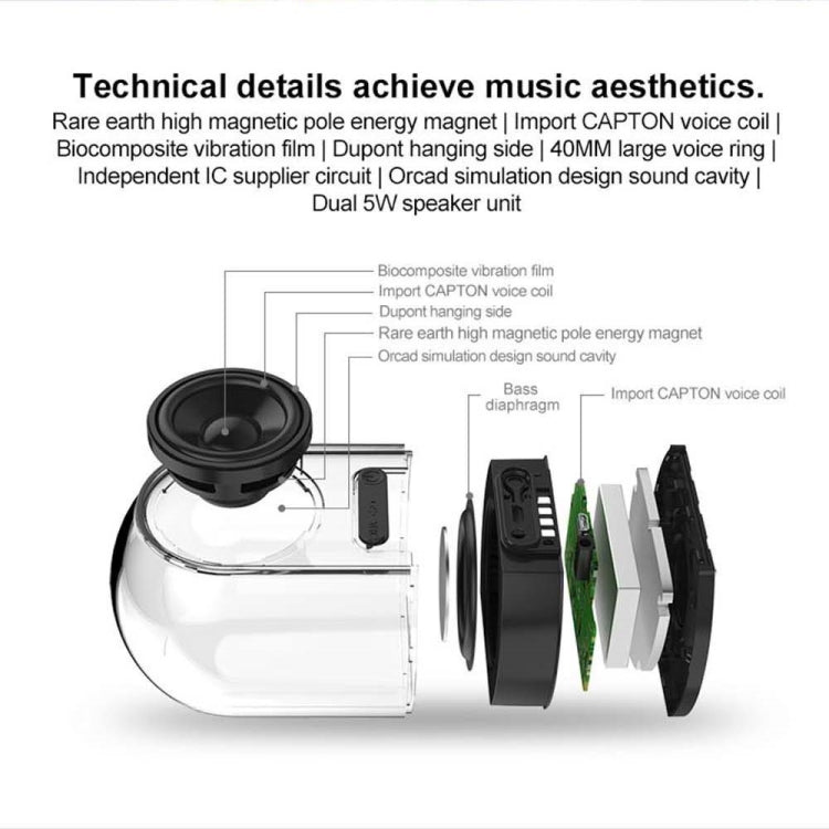 Enceinte HiFi stéréo surround Bluetooth sans fil magnétique TWS 3D véritable avec maison entièrement transparente