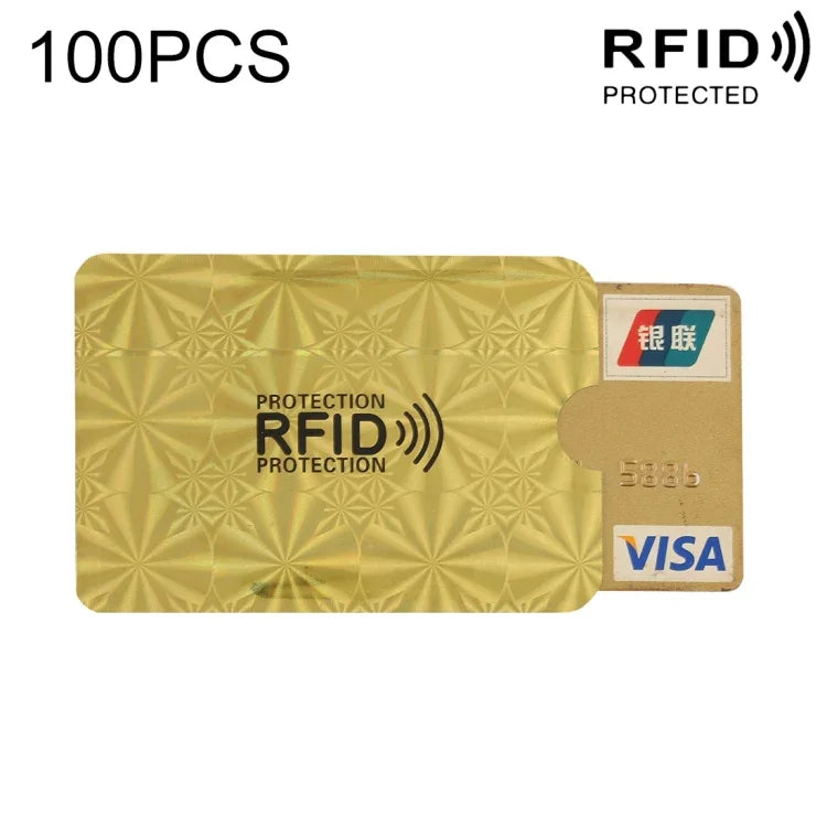 Lot de 100 étuis de protection RFID en aluminium pour cartes de crédit, cartes d'identité, cartes bancaires, taille : 9 x 6,3 cm