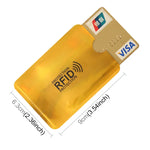 Lot de 100 étuis de protection RFID en aluminium pour cartes de crédit, cartes d'identité, cartes bancaires, taille : 9 x 6,3 cm