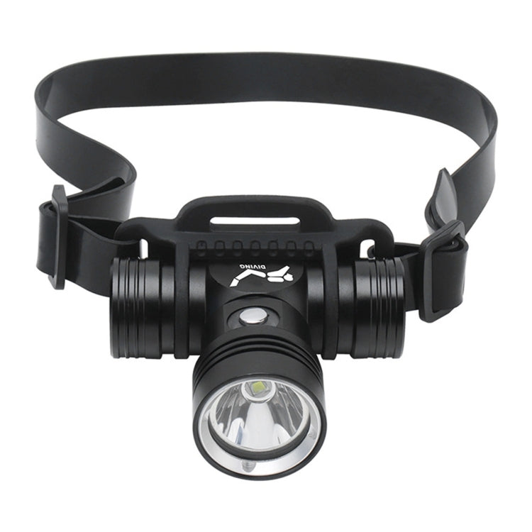 60m Underwater Photography Video Fill-up Headlight Diving Flashlight with Battery Display Function(Headlight+Battery+Charger)