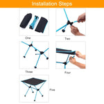 Table pliante légère portable pour camping extérieur Tissu Oxford Table de pique-nique en aluminium aviation Table de barbecue, Table de barbecue (noir), Table de barbecue (orange)