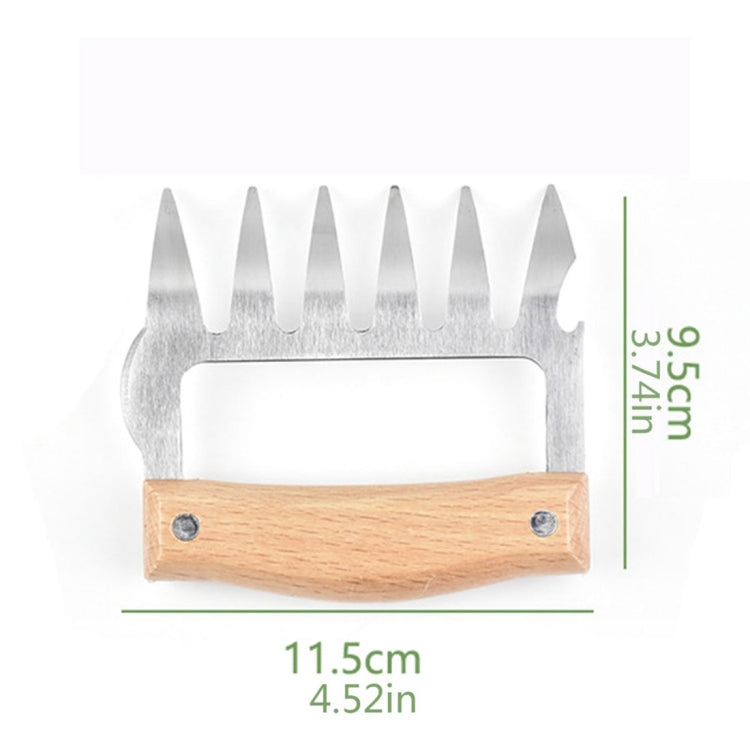 2 fourchettes à barbecue en acier inoxydable en forme de griffe d'ours, pour poulet effiloché, manche en bois antidérapant, créatives, fente à viande, séparateur de viande (bois de rose), séparateur de viande (couleur bois)