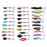 HENGJIA SPB30 Lot de 30 paillettes métalliques, leurre à paillettes, faux appât pour la pêche au bar frais en eau de mer, longueur : 2,5 à 4 cm, emballé, emballé