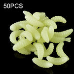 HENGJIA SO106 50 PIÈCES 20mm Vers d'Appâts Souples Simulation Pain Croissant Appât Souple Vers de Pêche Matériel de Pêche
