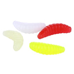 HENGJIA SO106 50 PIÈCES 20mm Vers d'Appâts Souples Simulation Pain Croissant Appât Souple Vers de Pêche Matériel de Pêche