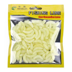 HENGJIA SO106 50 PIÈCES 20mm Vers d'Appâts Souples Simulation Pain Croissant Appât Souple Vers de Pêche Matériel de Pêche