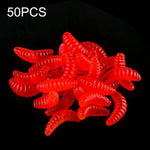 HENGJIA SO106 50 PIÈCES 20mm Vers d'Appâts Souples Simulation Pain Croissant Appât Souple Vers de Pêche Matériel de Pêche