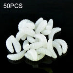 HENGJIA SO106 50 PIÈCES 20mm Vers d'Appâts Souples Simulation Pain Croissant Appât Souple Vers de Pêche Matériel de Pêche