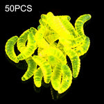 HENGJIA SO106 50 PIÈCES 20mm Vers d'Appâts Souples Simulation Pain Croissant Appât Souple Vers de Pêche Matériel de Pêche