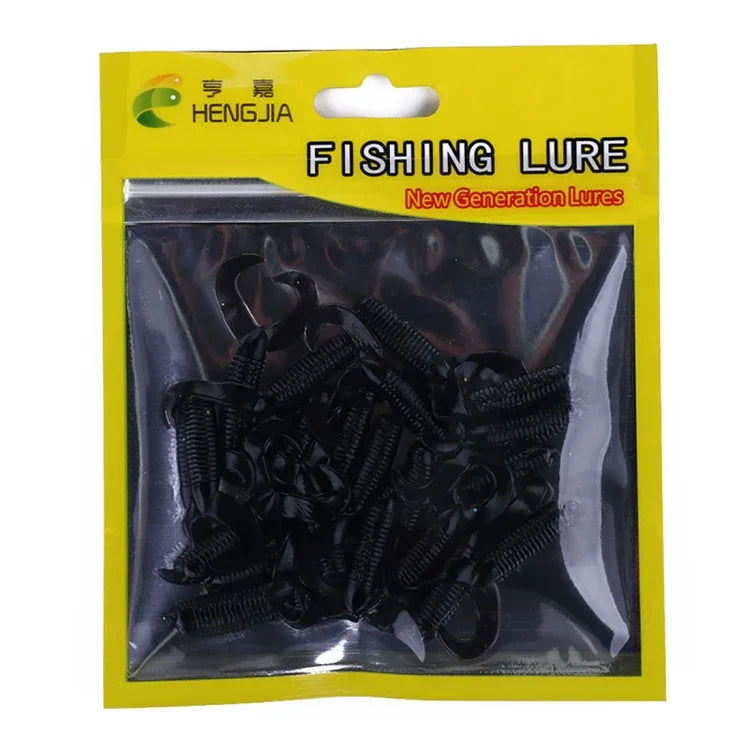 HENGJIA SO105 20 leurres souples 3,5 cm/0,9 g à double queue pour la pêche en mer