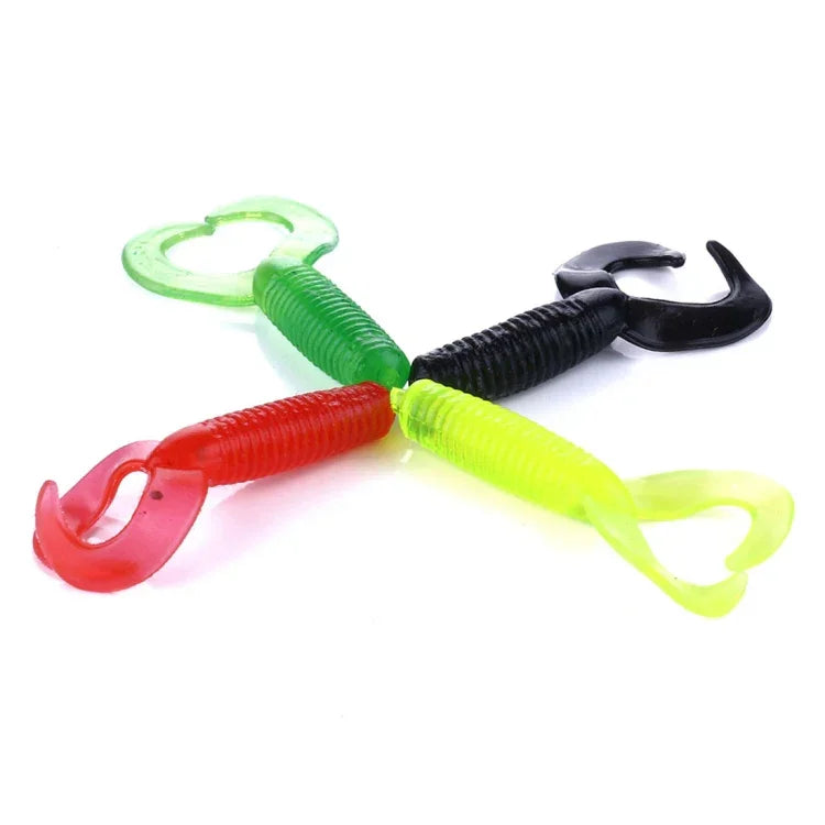 HENGJIA SO105 20 leurres souples 3,5 cm/0,9 g à double queue pour la pêche en mer
