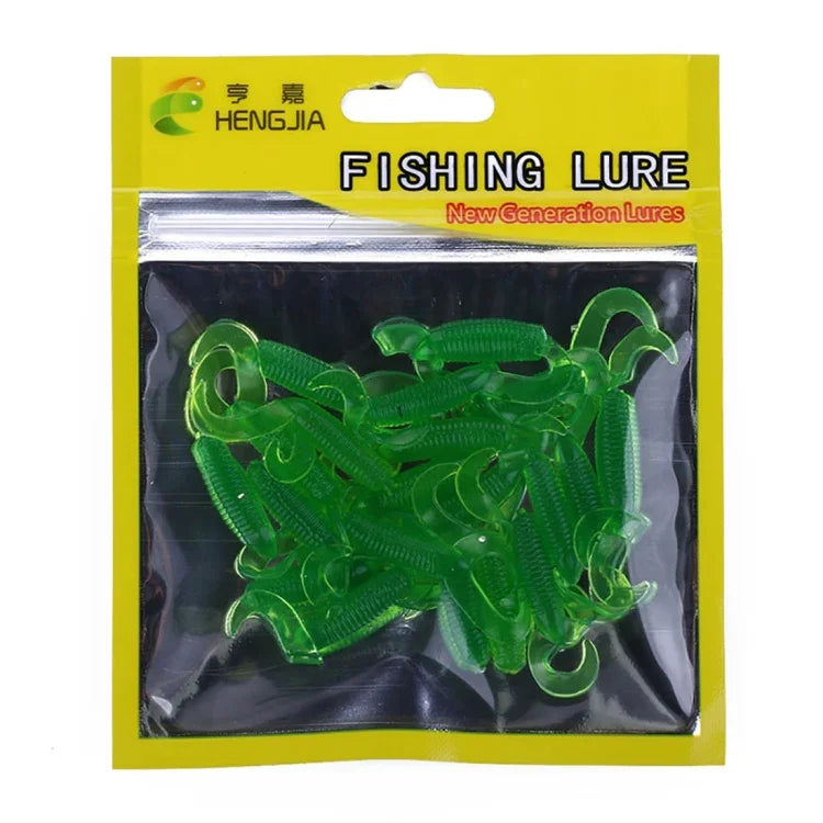 HENGJIA SO105 20 leurres souples 3,5 cm/0,9 g à double queue pour la pêche en mer