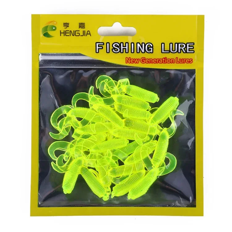 HENGJIA SO105 20 leurres souples 3,5 cm/0,9 g à double queue pour la pêche en mer