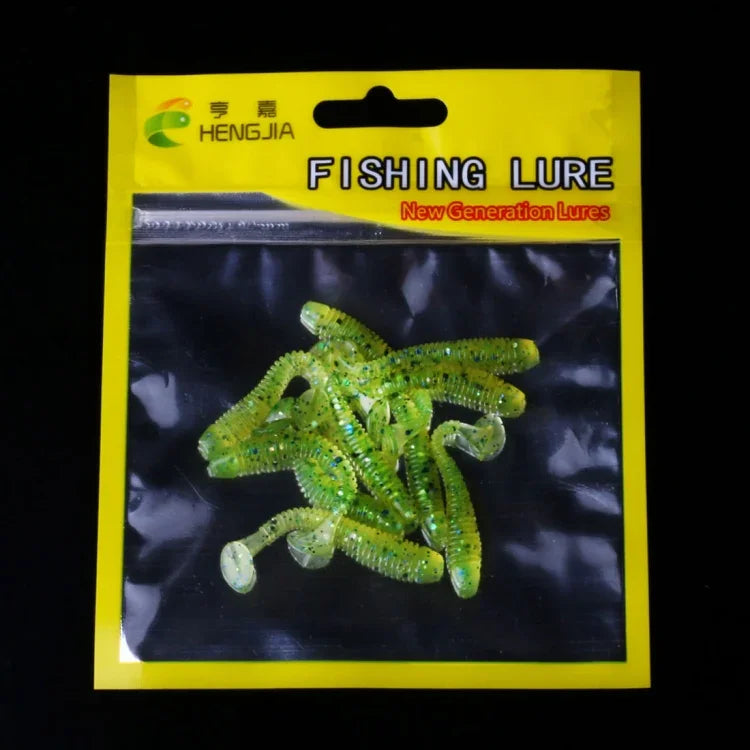 HENGJIA SO041 5cm/0.6g 10 leurres de pêche souples Wobbler Jigs vers artificiels Swimbaits Silicone