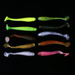 HENGJIA SO041 5cm/0.6g 10 leurres de pêche souples Wobbler Jigs vers artificiels Swimbaits Silicone