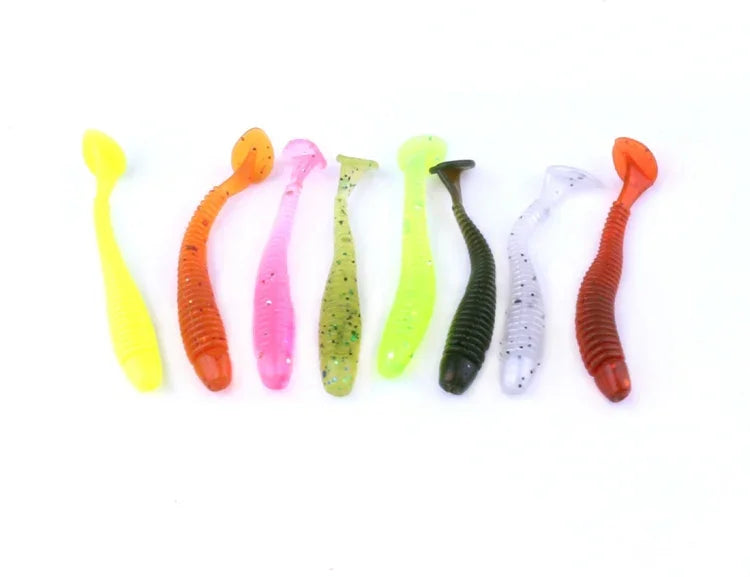 HENGJIA SO041 5cm/0.6g 10 leurres de pêche souples Wobbler Jigs vers artificiels Swimbaits Silicone