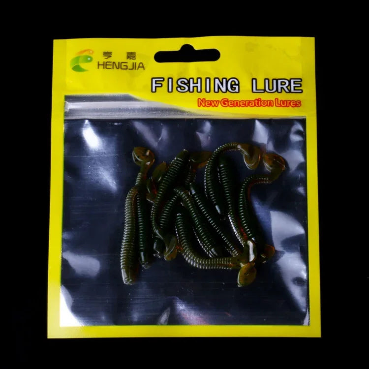 HENGJIA SO041 5cm/0.6g 10 leurres de pêche souples Wobbler Jigs vers artificiels Swimbaits Silicone