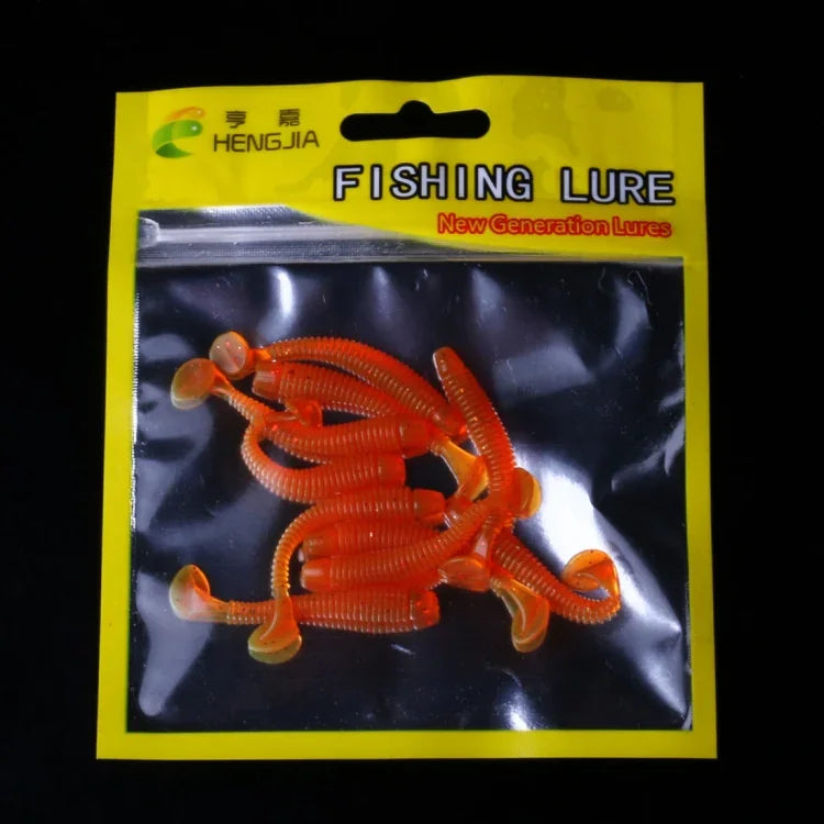 HENGJIA SO041 5cm/0.6g 10 leurres de pêche souples Wobbler Jigs vers artificiels Swimbaits Silicone