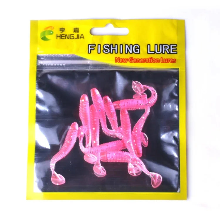 HENGJIA SO041 5cm/0.6g 10 leurres de pêche souples Wobbler Jigs vers artificiels Swimbaits Silicone