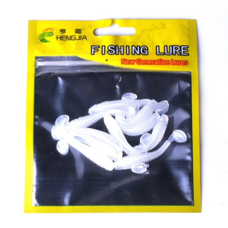 HENGJIA SO041 5cm/0.6g 10 leurres de pêche souples Wobbler Jigs vers artificiels Swimbaits Silicone
