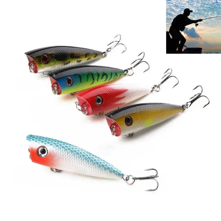 HENGJIA PO035 6cm/6g 5 Leurres de Pêche Durs Simulation, Matériel de Pêche Adapté à l'Eau Salée et à l'Eau Douce, PO035 5pcs
