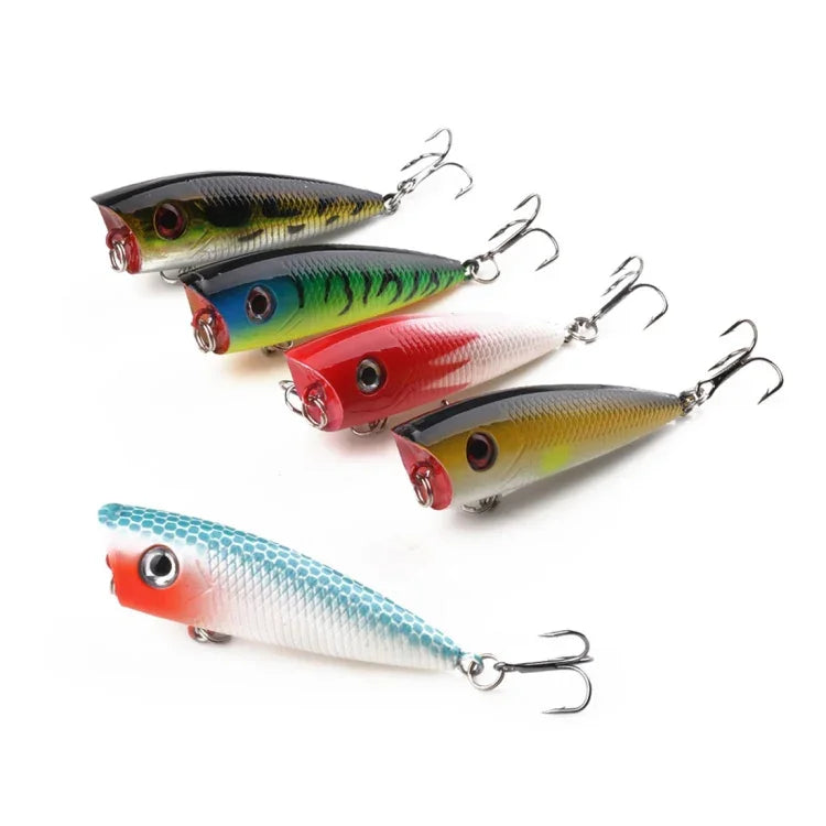 HENGJIA PO035 6cm/6g 5 Leurres de Pêche Durs Simulation, Matériel de Pêche Adapté à l'Eau Salée et à l'Eau Douce, PO035 5pcs