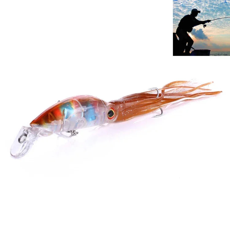 HENGJIA JIZ002 10cm/16.6g Gros appâts durs en forme de calmar poulpe, leurres de pêche longue portée, appâts adaptés à la pêche en mer et en eau douce, JIZ002 A, JIZ002 B, JIZ002 C, JIZ002 D, JIZ002 E, JIZ002 F, JIZ002 G, JIZ002 H