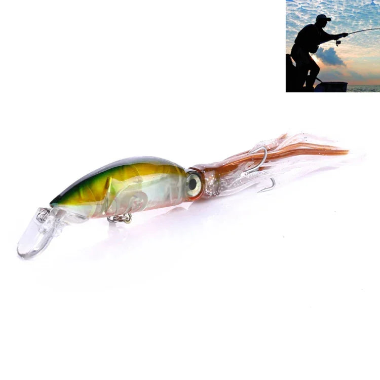 HENGJIA JIZ002 10cm/16.6g Gros appâts durs en forme de calmar poulpe, leurres de pêche longue portée, appâts adaptés à la pêche en mer et en eau douce, JIZ002 A, JIZ002 B, JIZ002 C, JIZ002 D, JIZ002 E, JIZ002 F, JIZ002 G, JIZ002 H