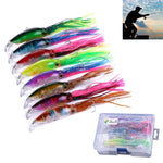 HENGJIA JIZ002 10cm/16.6g 8 leurres durs en forme de pieuvre/calamar, grande distance de lancer, pour la pêche en mer et en eau douce, boîte de 8 pièces