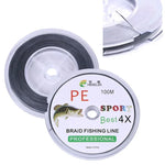 HENGJIA FLP41G 100m Gris Ligne de pêche tressée résistante 4 brins Ligne de pêche PE