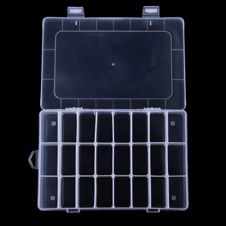 HENGJIA qt022 Boîte de pêche multifonctionnelle étanche à vingt-quatre compartiments pour ranger les outils de pêche, boîte de pêche transparente, qt022